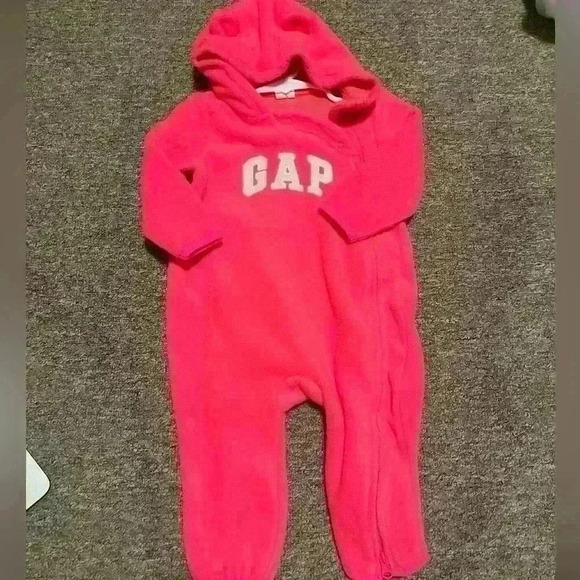 Pink Baby Gap Sleeper, Size 6-12 Months Bunny Hood - Picture 1 of 5